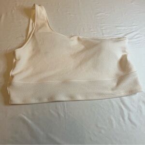 Old Navy White Textured One Shoulder Bikini Top XXL